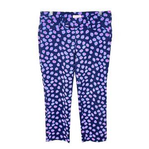 Lilly Pulitzer Women's Size 4 Luxury Capri Pants Bright Navy & Hot Pink Abstract